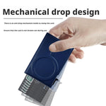 Support de téléphone portable magnétique automatique escamotable avec fentes pour cartes RFID