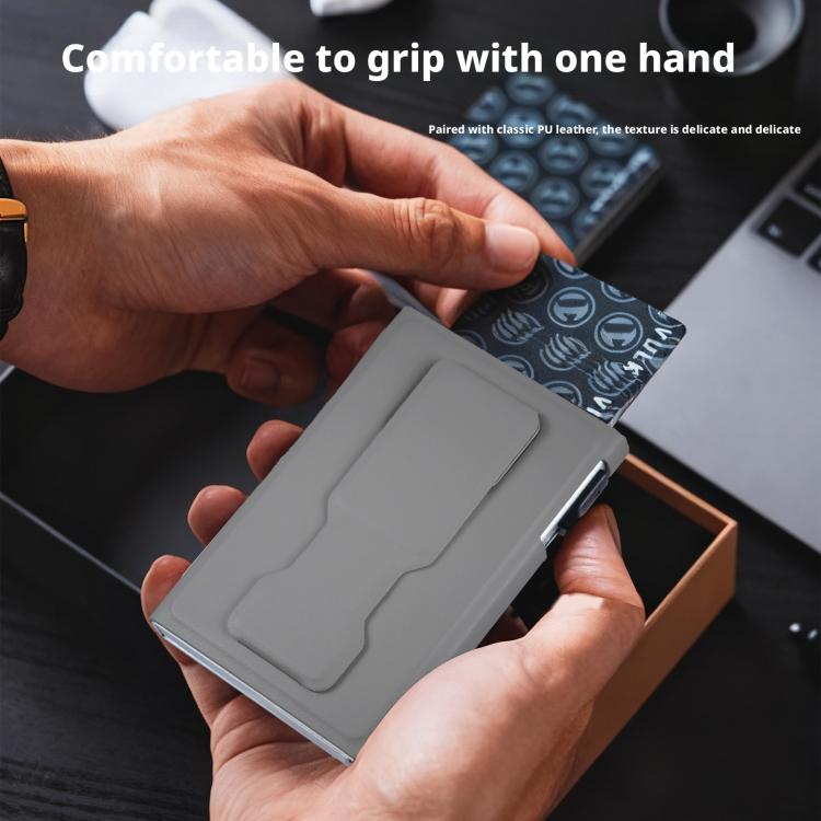 Support de téléphone portable magnétique automatique escamotable avec fentes pour cartes RFID