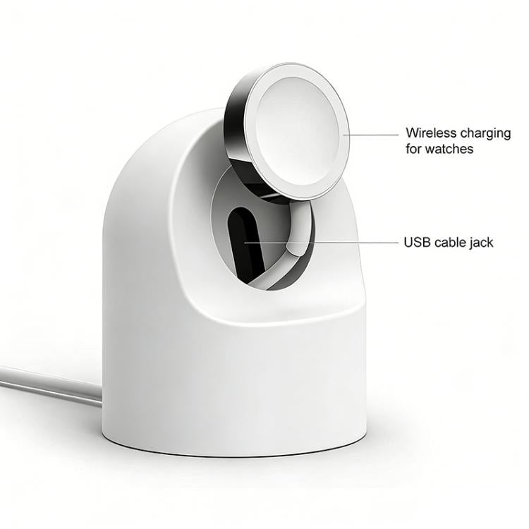xDfind pour Apple Watch support de chargement en silicone et ensemble de chargeur USB, Silicone+USB (blanc), Silicone+USB (noir)