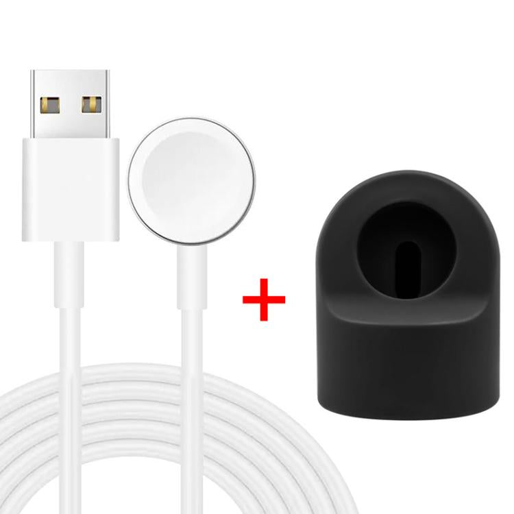 xDfind pour Apple Watch support de chargement en silicone et ensemble de chargeur USB, Silicone+USB (blanc), Silicone+USB (noir)