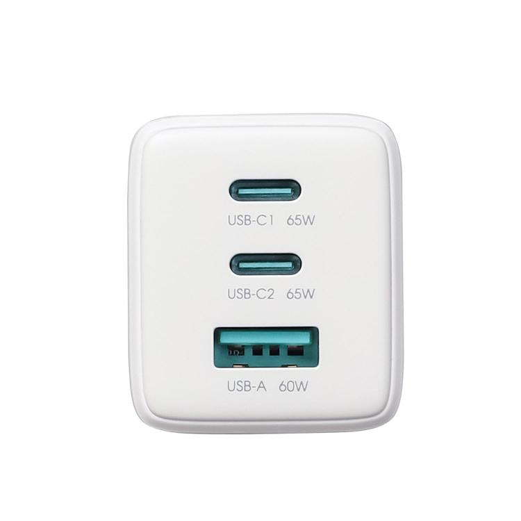 Chargeur 3 ports USB double Type-C GaN 65W JOYROOM JR-TG10 avec câble Type-C vers 8 broches, prise britannique