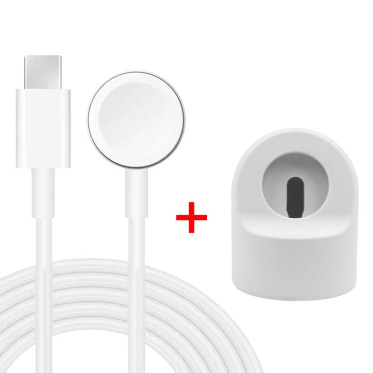 xDfind Pour Apple Watch Support de charge en silicone pour montre connectée et ensemble de chargeurs Type-C, Silicone+Type-C (Blanc), Silicone+Type-C (Noir)