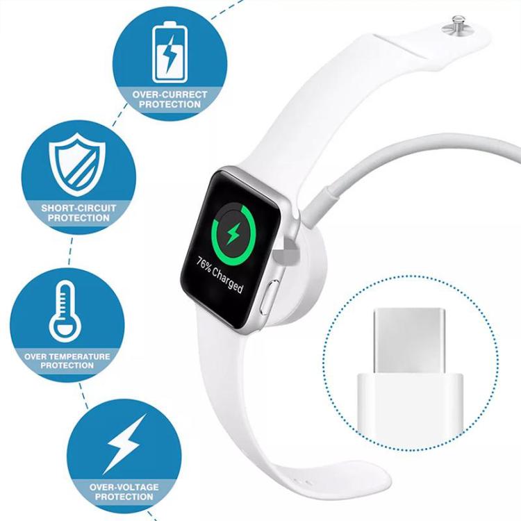 xDfind Support de chargement en alliage d'aluminium pour Apple Watch et ensemble de chargeurs Type-C, alliage d'aluminium+Type-C