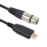 Câble d'enregistrement microphone USB vers XLR femelle US18, 2m, 3m