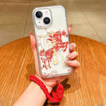 Coque de téléphone magnétique à couverture totale en acrylique Année du cheval avec lanière, pour iPhone 13, pour iPhone 12, pour iPhone 12 Pro Max, pour iPhone 12 Pro