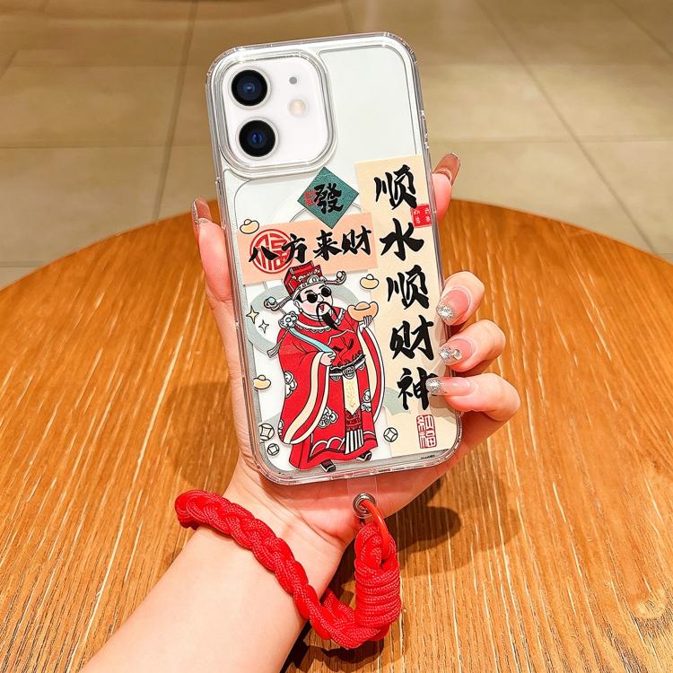 Coque de téléphone magnétique à couverture totale en acrylique Année du cheval avec lanière, pour iPhone 13, pour iPhone 12, pour iPhone 12 Pro Max, pour iPhone 12 Pro
