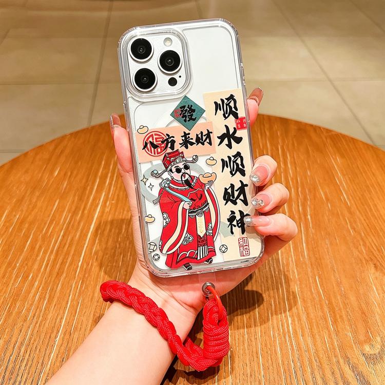Coque de téléphone magnétique à couverture totale en acrylique Année du cheval avec lanière, pour iPhone 13, pour iPhone 12, pour iPhone 12 Pro Max, pour iPhone 12 Pro