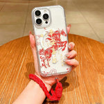 Coque de téléphone magnétique à couverture totale en acrylique Année du cheval avec lanière, pour iPhone 13, pour iPhone 12, pour iPhone 12 Pro Max, pour iPhone 12 Pro