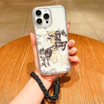 Coque de téléphone magnétique à couverture totale en acrylique Année du cheval avec lanière, pour iPhone 13, pour iPhone 12, pour iPhone 12 Pro Max, pour iPhone 12 Pro