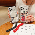 Coque de téléphone magnétique à couverture totale en acrylique Année du cheval avec lanière, pour iPhone 13, pour iPhone 12, pour iPhone 12 Pro Max, pour iPhone 12 Pro