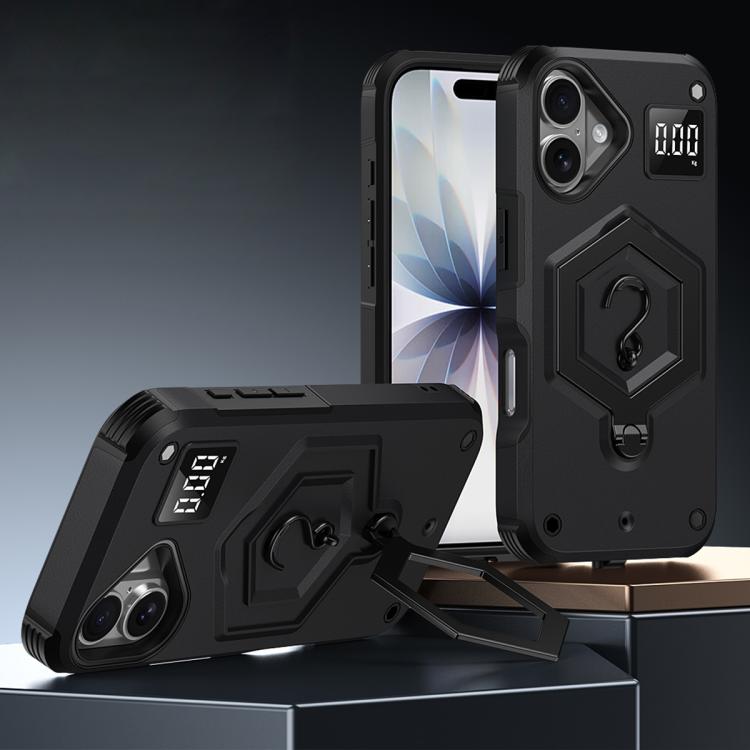 Hexagon Armor Magnetic Holder Weighing Scale Phone Case, For iPhone 17 Pro Max, For iPhone 17 Pro, For iPhone 17, For iPhone Air, For iPhone 16 Pro Max, For iPhone 16 Pro