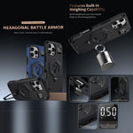 Coque de téléphone à balance avec support magnétique Hexagon Armor, pour iPhone 16, pour iPhone 15 Pro Max, pour iPhone 15 Pro, pour iPhone 15 Plus, pour iPhone 15, pour iPhone 14 Plus