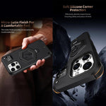 Coque de téléphone à balance avec support magnétique Hexagon Armor, pour iPhone 16, pour iPhone 15 Pro Max, pour iPhone 15 Pro, pour iPhone 15 Plus, pour iPhone 15, pour iPhone 14 Plus