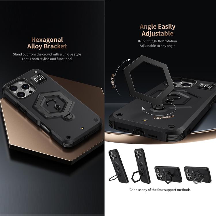 Coque de téléphone à balance avec support magnétique Hexagon Armor, pour iPhone 16, pour iPhone 15 Pro Max, pour iPhone 15 Pro, pour iPhone 15 Plus, pour iPhone 15, pour iPhone 14 Plus