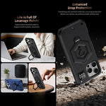 Coque de téléphone à balance avec support magnétique Hexagon Armor, pour iPhone 16, pour iPhone 15 Pro Max, pour iPhone 15 Pro, pour iPhone 15 Plus, pour iPhone 15, pour iPhone 14 Plus