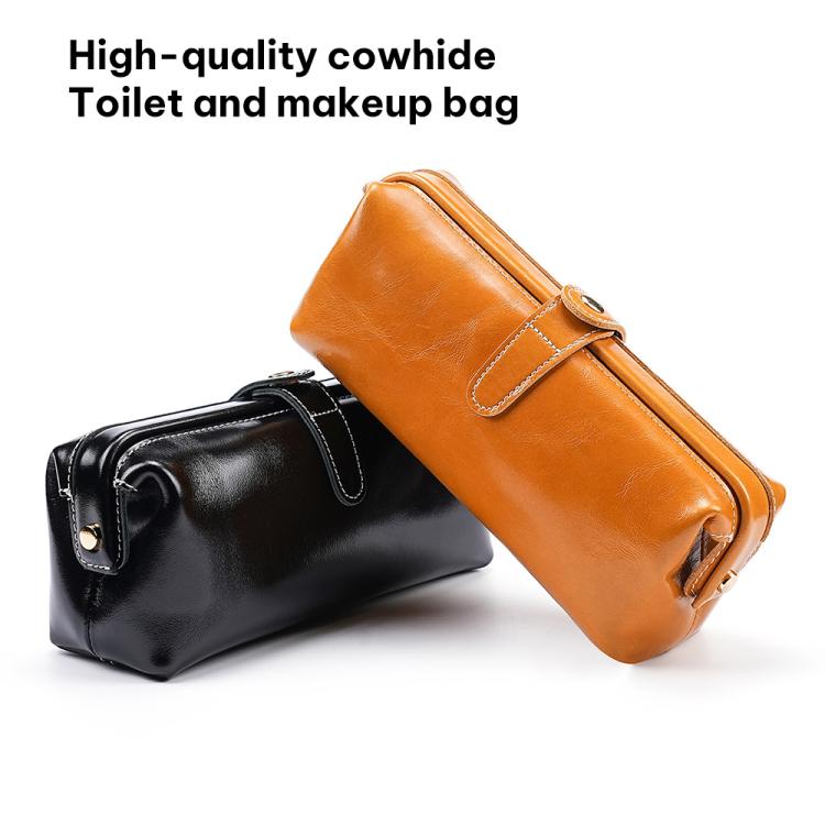 Trousse de toilette et de maquillage en cuir huilé