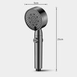 Pommeau de douche portable à 5 réglages de pression avec bouton d'arrêt d'eau