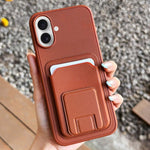 Square Folding Card Bag Holder Phone Case, For iPhone 17 Pro Max, For iPhone 17 Pro, For iPhone 17, For iPhone Air, For iPhone 16 Pro Max, For iPhone 16 Pro