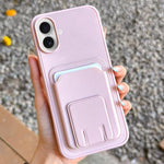 Étui de téléphone pliable avec porte-cartes carré, Pour iPhone 16 Plus, Pour iPhone 16, Pour iPhone 15 Pro Max, Pour iPhone 15 Pro, Pour iPhone 15 Plus, Pour iPhone 15