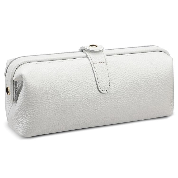 Trousse de rangement pour outils de maquillage en cuir véritable, facile à nettoyer