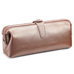 Trousse de rangement pour outils de maquillage en cuir véritable, facile à nettoyer