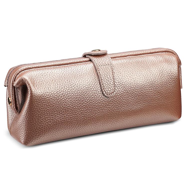 Trousse de rangement pour outils de maquillage en cuir véritable, facile à nettoyer