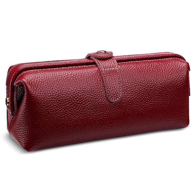 Trousse de rangement pour outils de maquillage en cuir véritable, facile à nettoyer