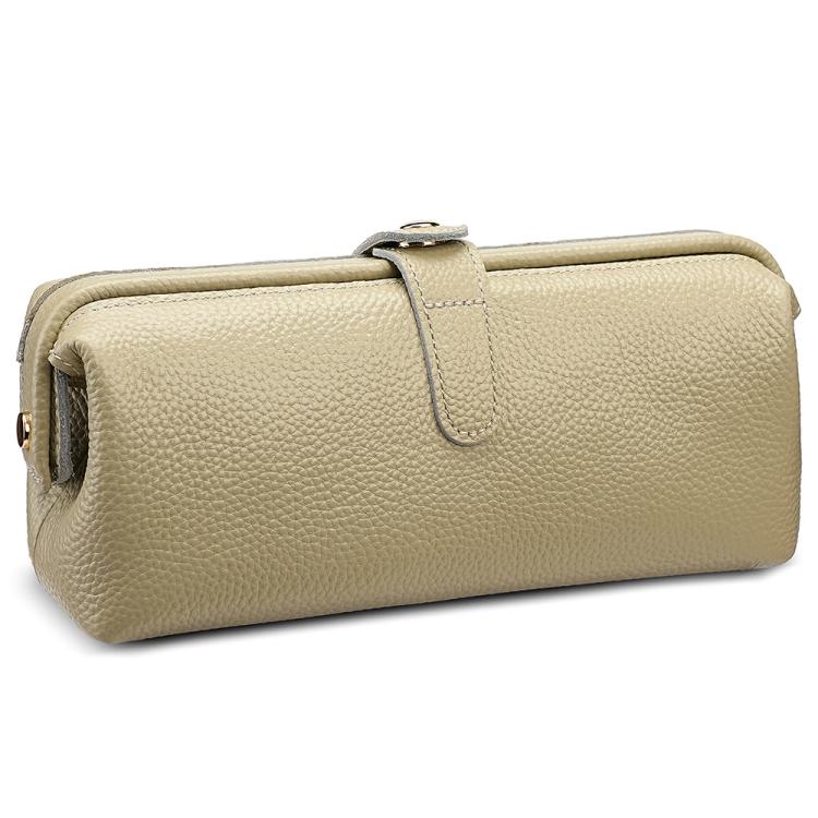 Trousse de rangement pour outils de maquillage en cuir véritable, facile à nettoyer