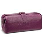 Trousse de rangement pour outils de maquillage en cuir véritable, facile à nettoyer