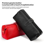 Trousse de rangement pour outils de maquillage en cuir véritable, facile à nettoyer