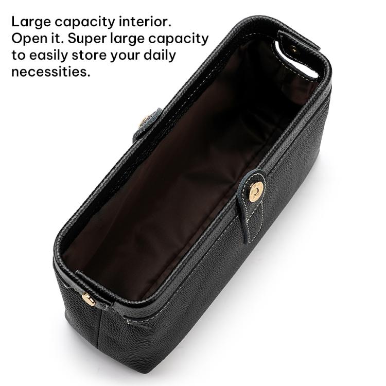 Trousse de rangement pour outils de maquillage en cuir véritable, facile à nettoyer