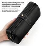 Trousse de rangement pour outils de maquillage en cuir véritable, facile à nettoyer