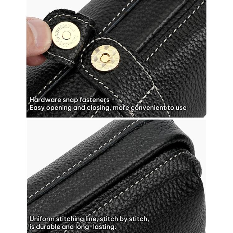 Trousse de rangement pour outils de maquillage en cuir véritable, facile à nettoyer