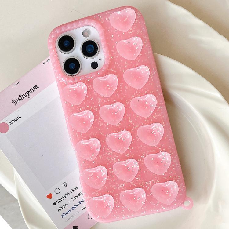 Coque de téléphone à ventouse cœur d'amour scintillante translucide, Pour iPhone 14, Pour iPhone 14 Pro Max, Pour iPhone 13