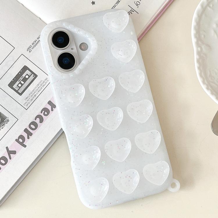 Coque de téléphone à ventouse cœur d'amour scintillante translucide, Pour iPhone 14, Pour iPhone 14 Pro Max, Pour iPhone 13