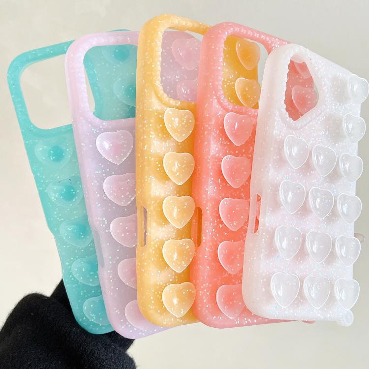 Coque de téléphone à ventouse cœur d'amour scintillante translucide, Pour iPhone 14, Pour iPhone 14 Pro Max, Pour iPhone 13