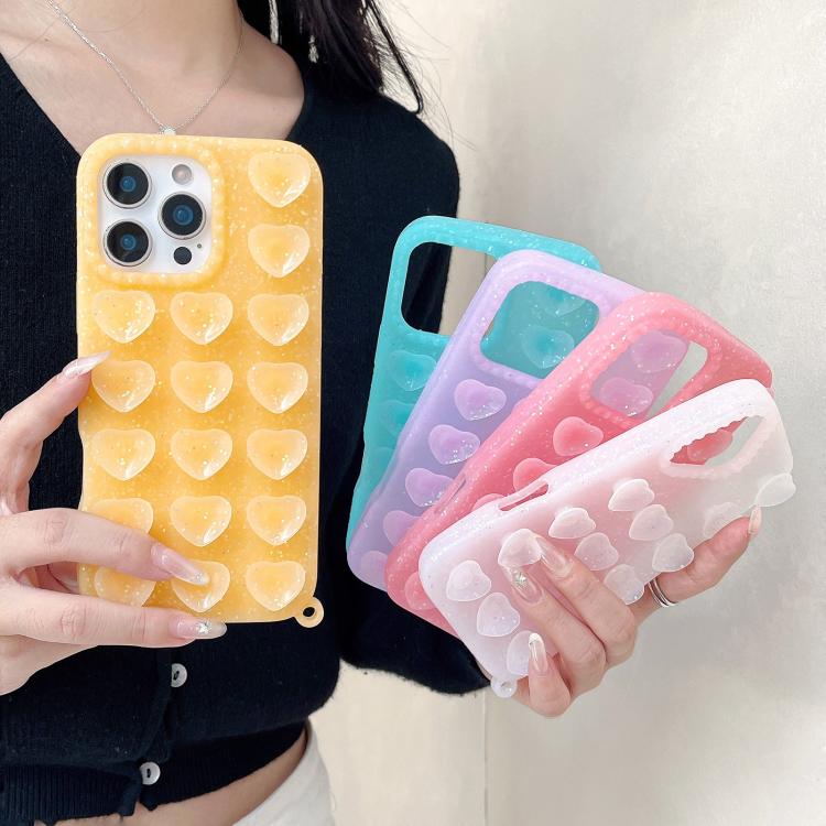 Coque de téléphone à ventouse cœur d'amour scintillante translucide, Pour iPhone 14, Pour iPhone 14 Pro Max, Pour iPhone 13