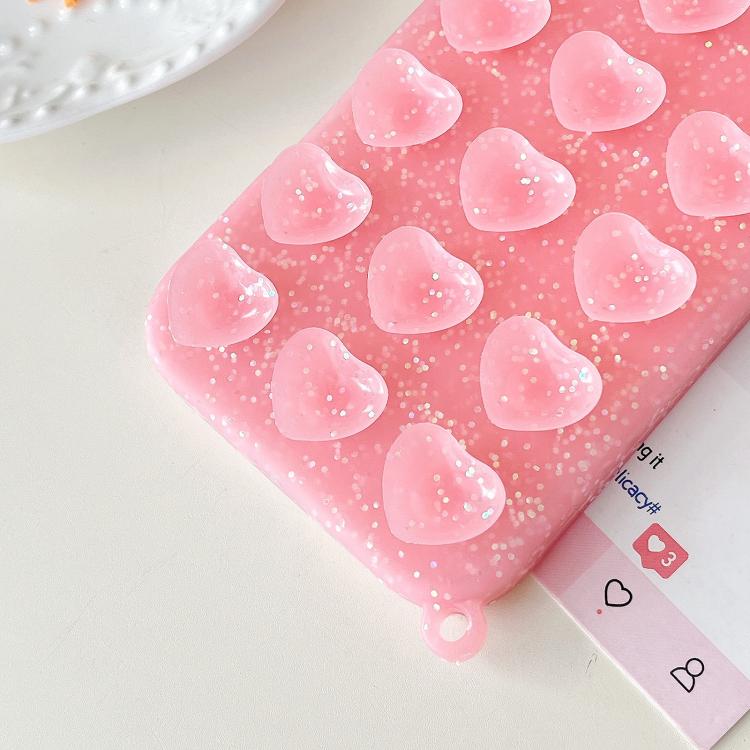 Coque de téléphone à ventouse cœur d'amour scintillante translucide, Pour iPhone 14, Pour iPhone 14 Pro Max, Pour iPhone 13