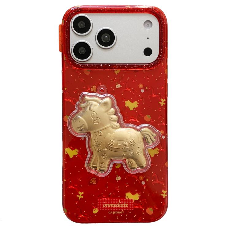 Coque de téléphone PC + TPU, motifs auspicieux traditionnels du Nouvel An chinois, pour iPhone 17 Pro Max, pour iPhone 17 Pro