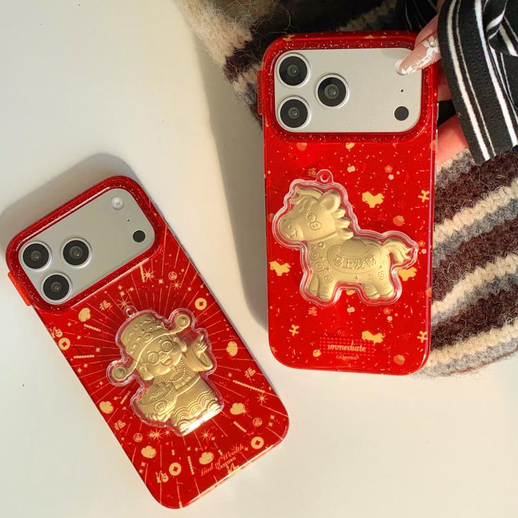Coque de téléphone PC + TPU, motifs auspicieux traditionnels du Nouvel An chinois, pour iPhone 17 Pro Max, pour iPhone 17 Pro