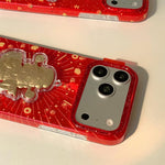 Coque de téléphone PC + TPU, motifs auspicieux traditionnels du Nouvel An chinois, pour iPhone 17 Pro Max, pour iPhone 17 Pro
