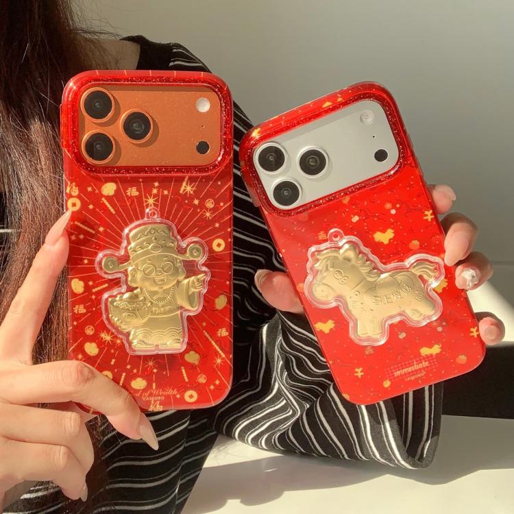 Coque de téléphone PC + TPU, motifs auspicieux traditionnels du Nouvel An chinois, pour iPhone 17 Pro Max, pour iPhone 17 Pro
