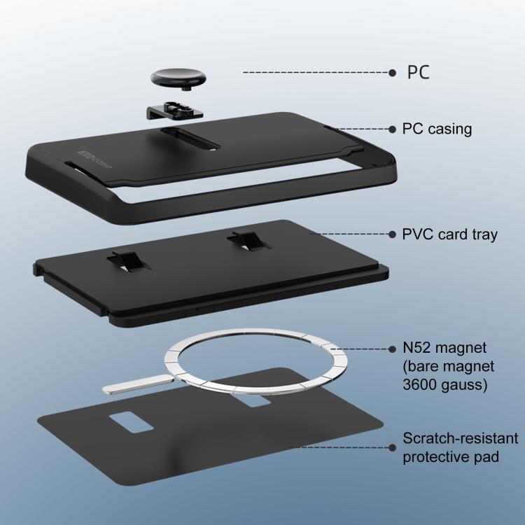 Étui magnétique XDcase à chargement latéral pour 3 cartes compatible iPhone/Galaxy et plus