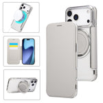 Étui de téléphone en cuir végétalien plaqué magnétique avec support rotatif ultra-mince, Pour iPhone 17e / 16e, Pour iPhone 17 Pro Max, Pour iPhone 17 Pro, Pour iPhone 17, Pour iPhone Air, Pour iPhone 16 Pro Max