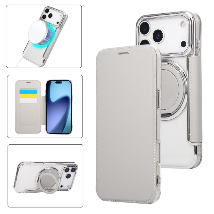 Étui de téléphone en cuir végétalien plaqué magnétique avec support rotatif ultra-mince, Pour iPhone 17e / 16e, Pour iPhone 17 Pro Max, Pour iPhone 17 Pro, Pour iPhone 17, Pour iPhone Air, Pour iPhone 16 Pro Max