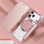 Étui de téléphone en cuir végétalien plaqué magnétique avec support rotatif ultra-mince, Pour iPhone 17e / 16e, Pour iPhone 17 Pro Max, Pour iPhone 17 Pro, Pour iPhone 17, Pour iPhone Air, Pour iPhone 16 Pro Max