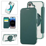 Étui de téléphone en cuir végétalien plaqué magnétique avec support rotatif ultra-mince, Pour iPhone 17e / 16e, Pour iPhone 17 Pro Max, Pour iPhone 17 Pro, Pour iPhone 17, Pour iPhone Air, Pour iPhone 16 Pro Max