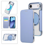 Étui de téléphone en cuir végétalien plaqué magnétique avec support rotatif ultra-mince, Pour iPhone 17e / 16e, Pour iPhone 17 Pro Max, Pour iPhone 17 Pro, Pour iPhone 17, Pour iPhone Air, Pour iPhone 16 Pro Max