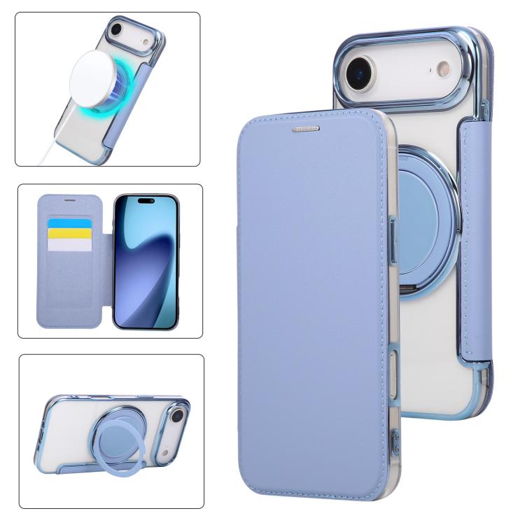 Étui de téléphone en cuir végétalien plaqué magnétique avec support rotatif ultra-mince, Pour iPhone 17e / 16e, Pour iPhone 17 Pro Max, Pour iPhone 17 Pro, Pour iPhone 17, Pour iPhone Air, Pour iPhone 16 Pro Max