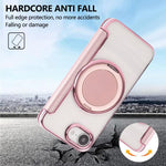Étui de téléphone en cuir végétalien plaqué magnétique avec support rotatif ultra-mince, Pour iPhone 17e / 16e, Pour iPhone 17 Pro Max, Pour iPhone 17 Pro, Pour iPhone 17, Pour iPhone Air, Pour iPhone 16 Pro Max